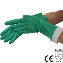 NMSAFETY поддерживается химическим зеленый нитрила перчатки